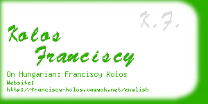 kolos franciscy business card